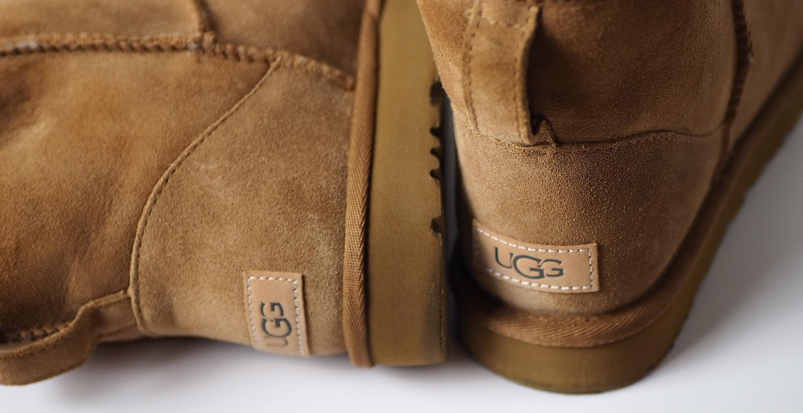 Ugg brand label on a pair of boots.